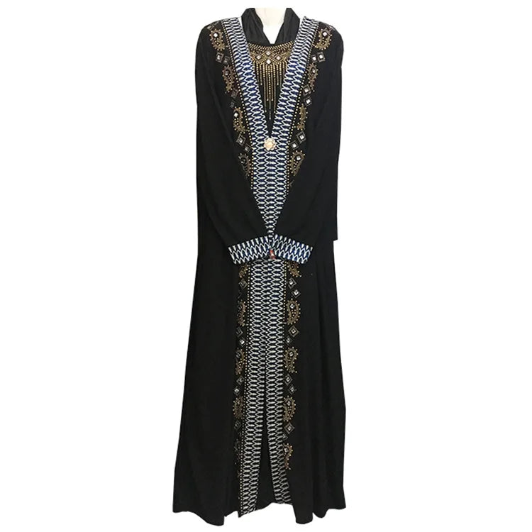 Abaya islamique caftan dubaï arabe musulman Hijab Robe Caftan Marocain Eid Robe Ramadan Elbise Robe Femme strass robes