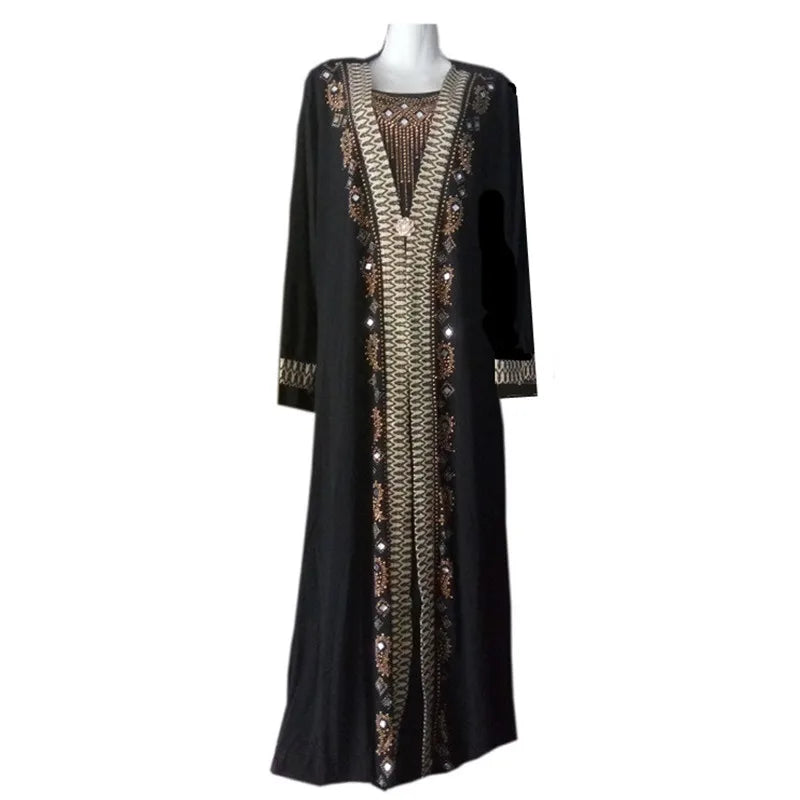 Abaya islamique caftan dubaï arabe musulman Hijab Robe Caftan Marocain Eid Robe Ramadan Elbise Robe Femme strass robes