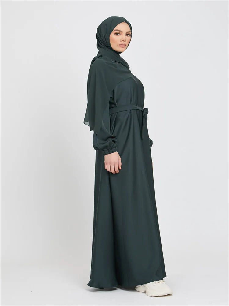 Robe longue marocaine pour femmes musulmanes, style simple, caftan, turquie, document solide, abayas du golfe, islamique, saoudien, Ramadan, chaud