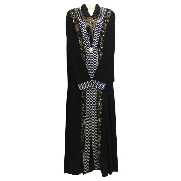 Abaya islamique caftan dubaï arabe musulman Hijab Robe Caftan Marocain Eid Robe Ramadan Elbise Robe Femme strass robes