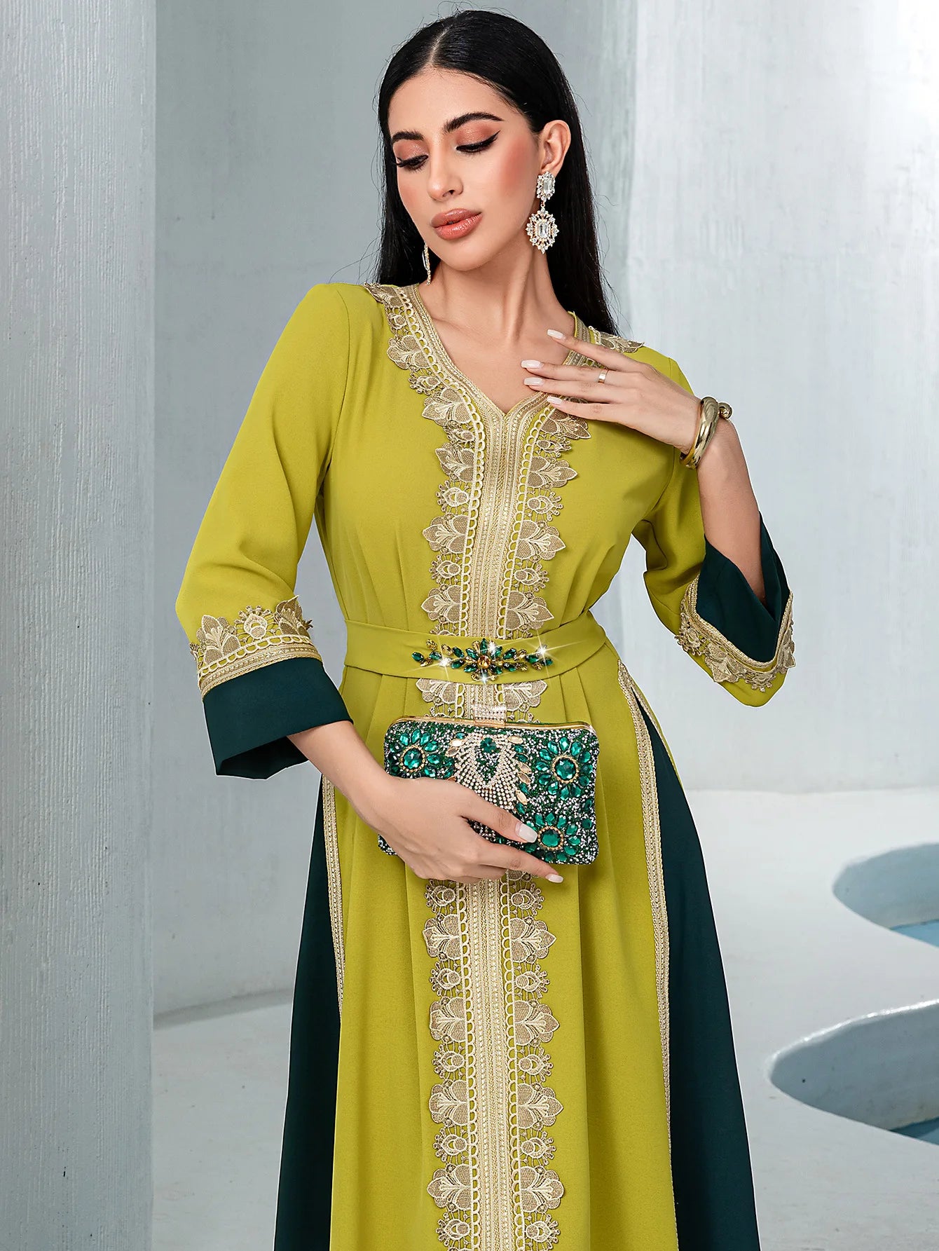 Abayas de luxe pour femmes, diamants Eid, kaftan de Dubaï, robe de soirée musulmane maxi, kaftan turc, caftan marocain, femme musulmane