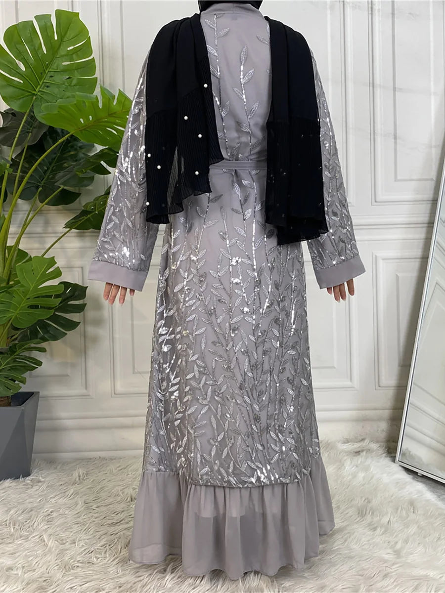 Abaya-Robe de luxe brodée pour femmes musulmanes, kimono, caftan, caftan, Islam, Kebaya, Ramadan, Dubaï, ouvert, mode