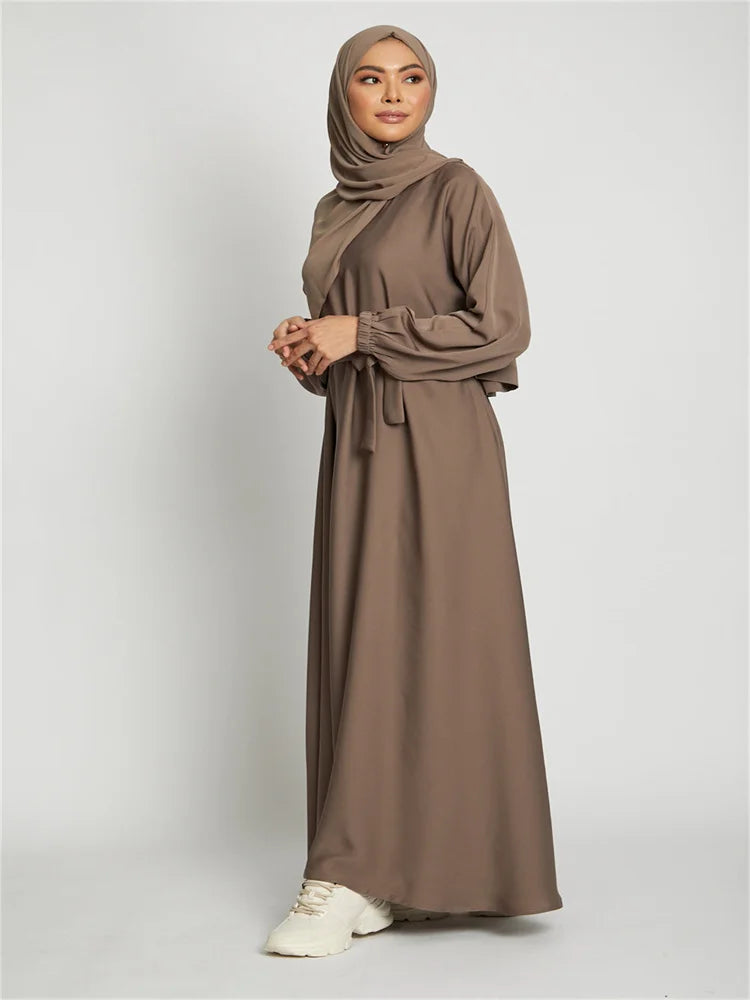 Robe longue marocaine pour femmes musulmanes, style simple, caftan, turquie, document solide, abayas du golfe, islamique, saoudien, Ramadan, chaud