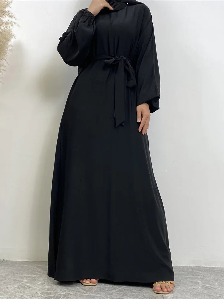 Robe longue marocaine pour femmes musulmanes, style simple, caftan, turquie, document solide, abayas du golfe, islamique, saoudien, Ramadan, chaud