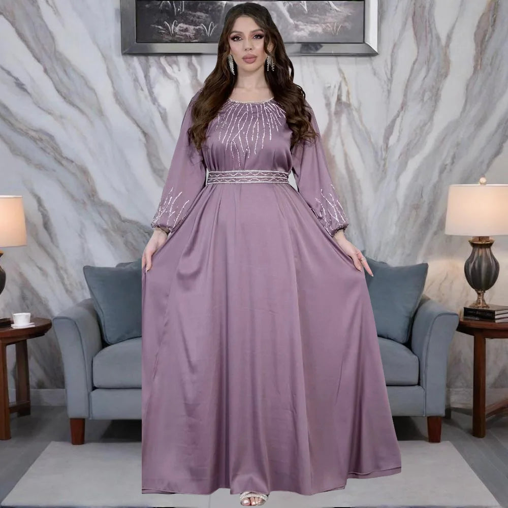 Robe longue brodée pour femmes musulmanes marocaines, Abayas, Jalabiya, Eid Ramadan, Kaftan marocain, Islam, Robe éducative, Robes arabes de Dubaï