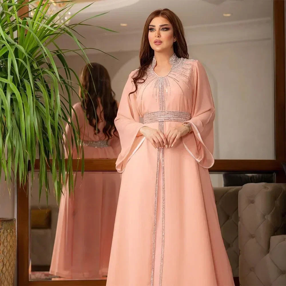 Luxe arabe musulman femmes diamants Abaya Maxi robe turquie dubaï mariée soirée de mariage Jalabiya Caftan robe marocaine caftan