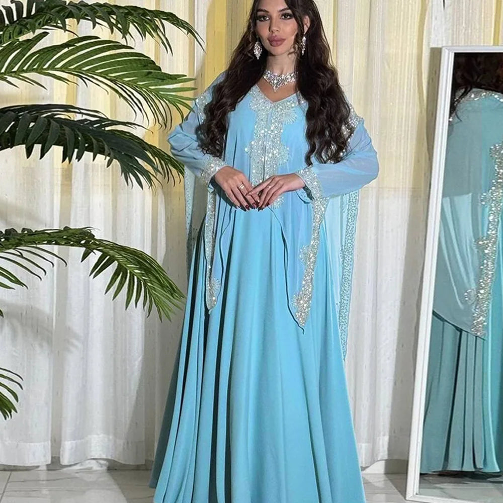 Robe longue brodée pour femmes musulmanes marocaines, Abayas, Jalabiya, Eid Ramadan, Kaftan marocain, Islam, Robe éducative, Robes arabes de Dubaï