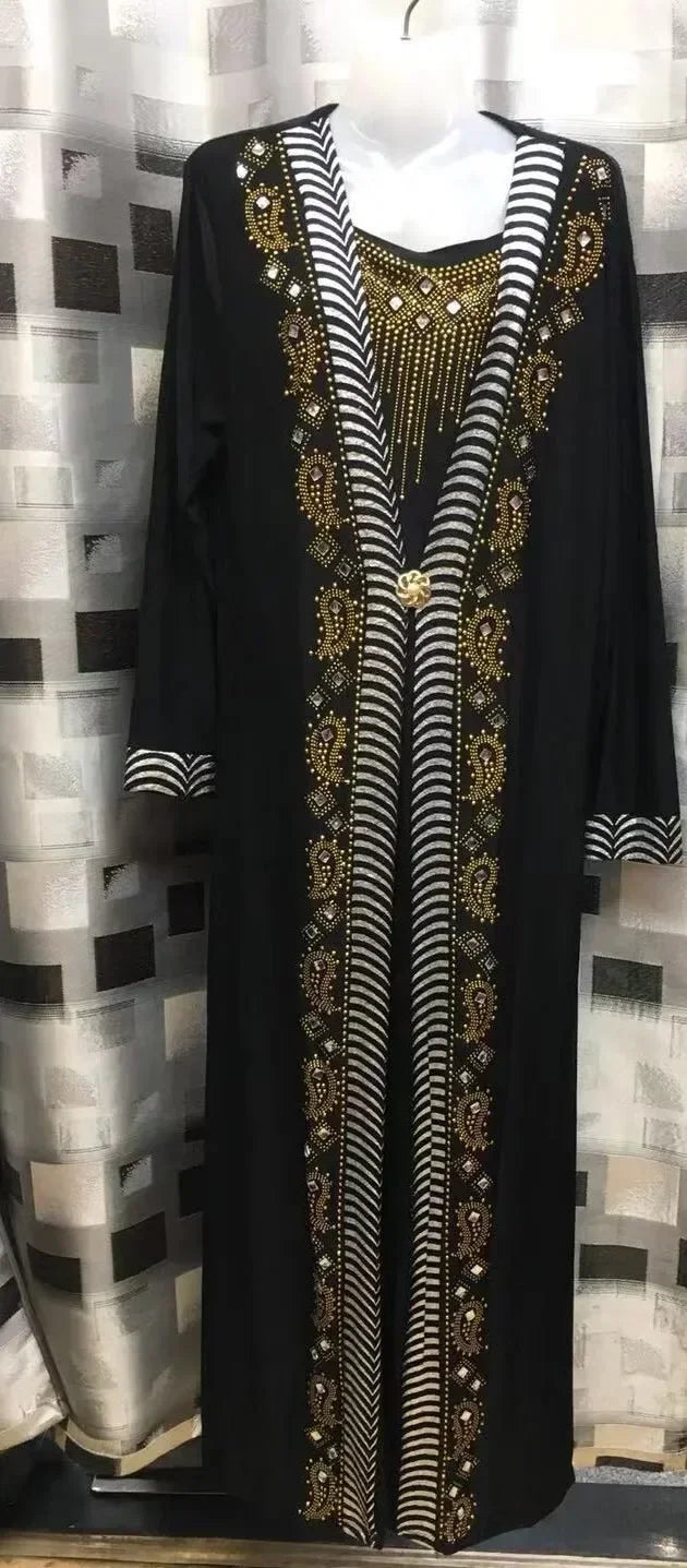 Abaya islamique caftan dubaï arabe musulman Hijab Robe Caftan Marocain Eid Robe Ramadan Elbise Robe Femme strass robes