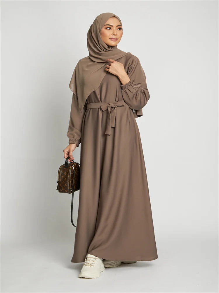 Robe longue marocaine pour femmes musulmanes, style simple, caftan, turquie, document solide, abayas du golfe, islamique, saoudien, Ramadan, chaud