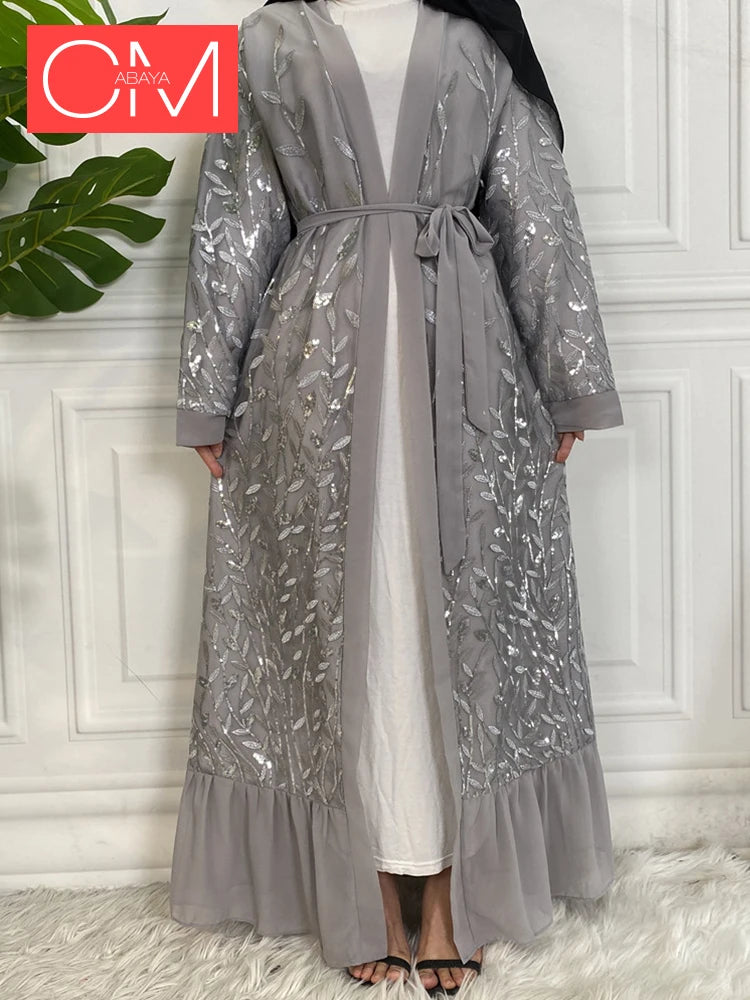 Abaya-Robe de luxe brodée pour femmes musulmanes, kimono, caftan, caftan, Islam, Kebaya, Ramadan, Dubaï, ouvert, mode