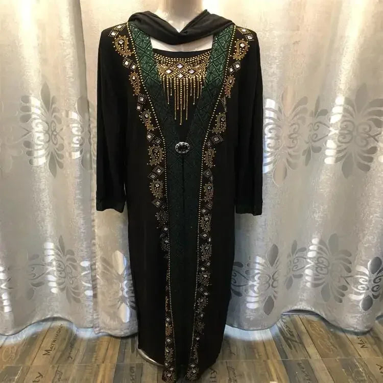 Abaya islamique caftan dubaï arabe musulman Hijab Robe Caftan Marocain Eid Robe Ramadan Elbise Robe Femme strass robes