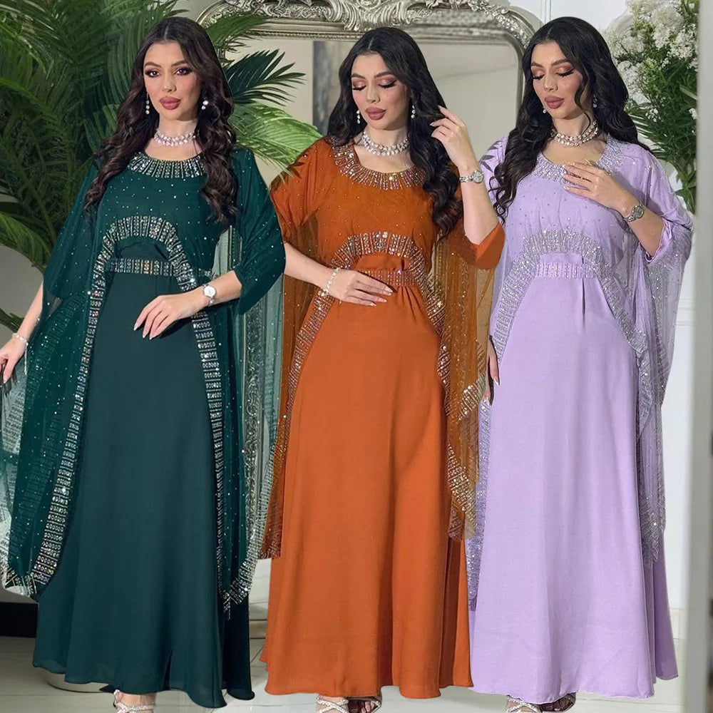 Robe longue brodée pour femmes musulmanes marocaines, Abayas, Jalabiya, Eid Ramadan, Kaftan marocain, Islam, Robe éducative, Robes arabes de Dubaï