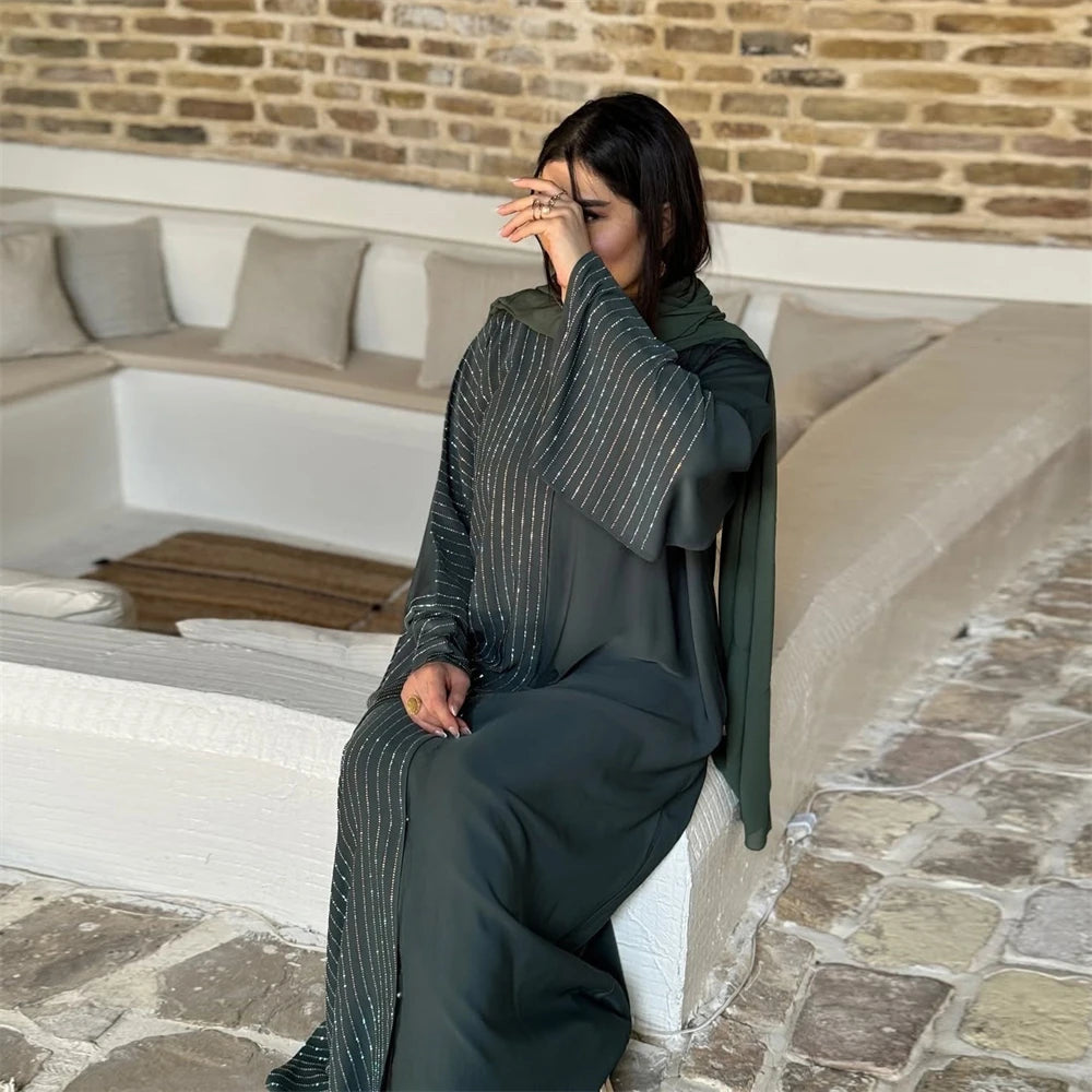 Ramadan Eid Kebaya musulman Abaya Damen dubaï robes longues pour les femmes Robe Djellaba Caftan Marocain Femme Musulmane caftan robes