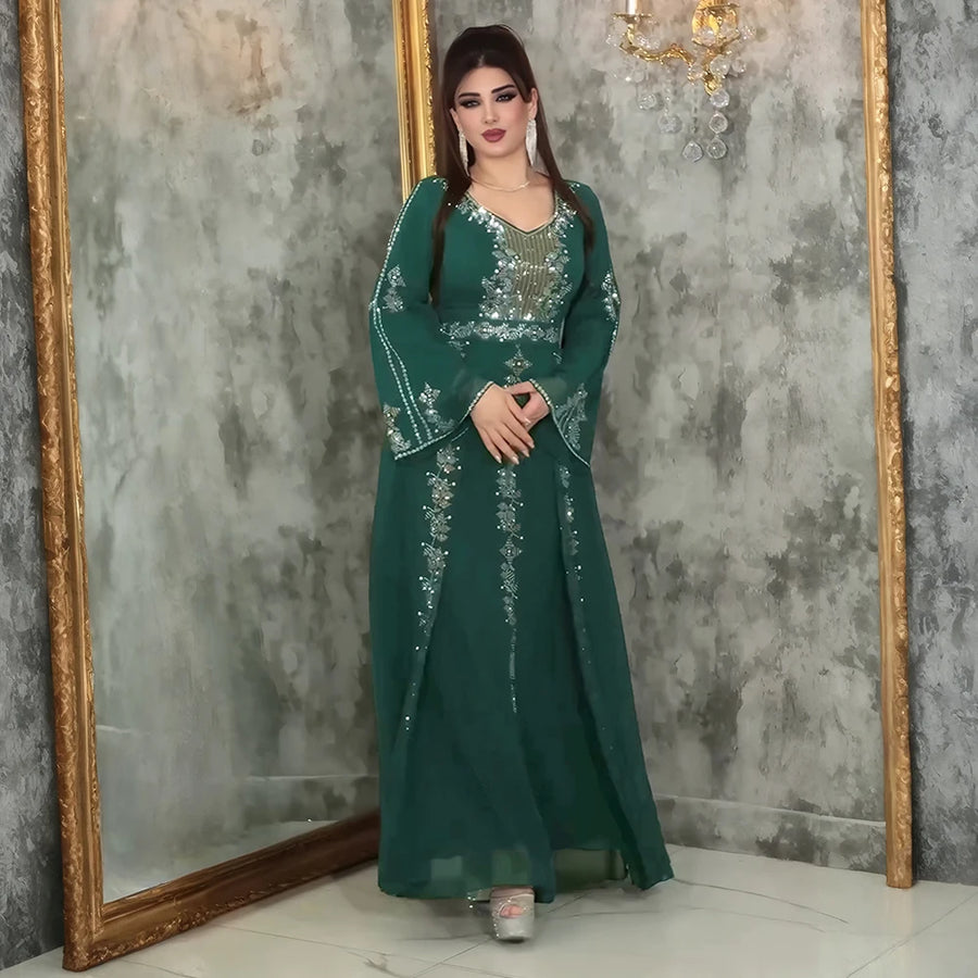 Abayas pour femmes dubaï luxe 2025 Robe de mode musulmane africaine Caftan Marocain robes de soirée Kimono Robe Djellaba Femme