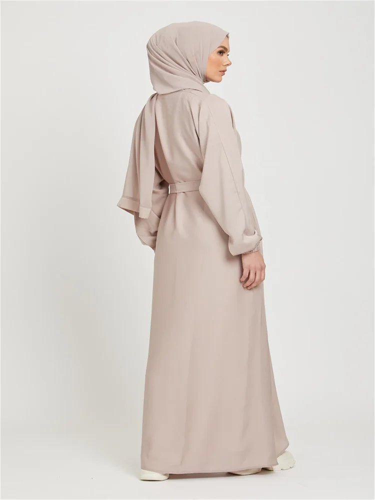 Robe longue marocaine pour femmes musulmanes, style simple, caftan, turquie, document solide, abayas du golfe, islamique, saoudien, Ramadan, chaud