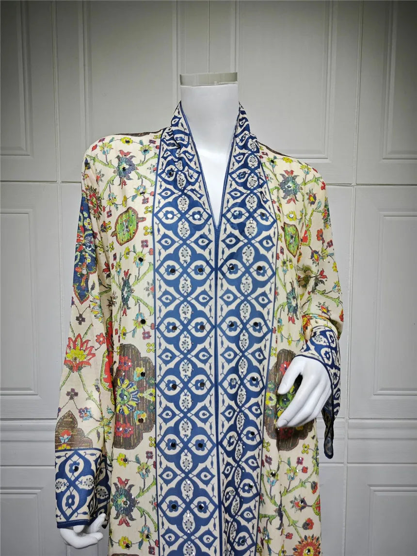 Abaya pour femmes 2026, robe en mousseline de soie, jalabiya, imprimé diamant, musulman, Dubaï, vestidos largo, Ramadan, Maroc, prière, caftan, robe de fête