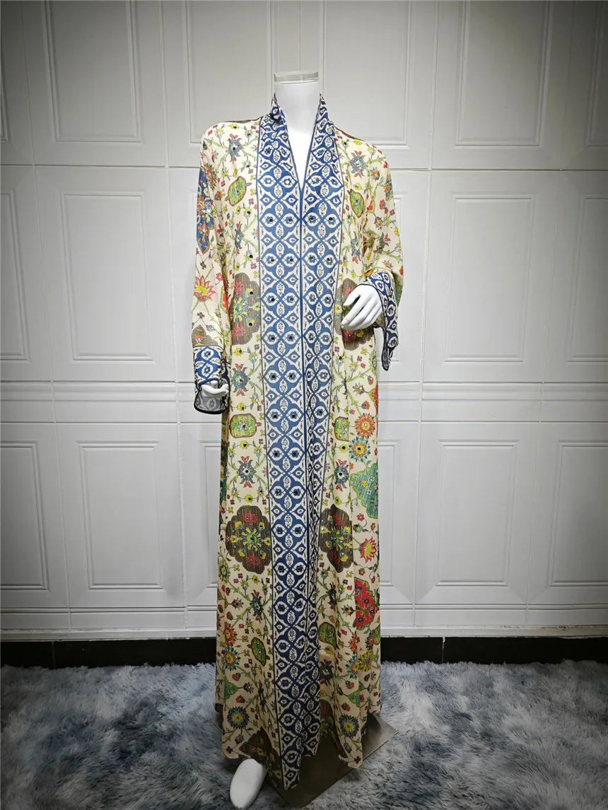 Abaya pour femmes 2026, robe en mousseline de soie, jalabiya, imprimé diamant, musulman, Dubaï, vestidos largo, Ramadan, Maroc, prière, caftan, robe de fête