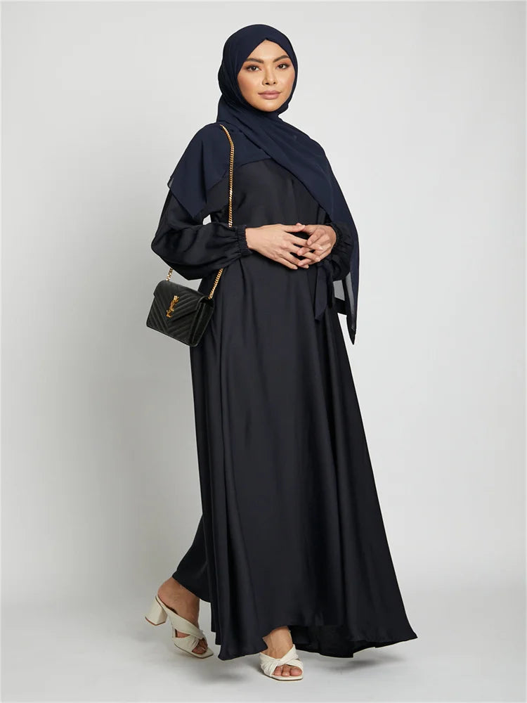 Robe longue marocaine pour femmes musulmanes, style simple, caftan, turquie, document solide, abayas du golfe, islamique, saoudien, Ramadan, chaud