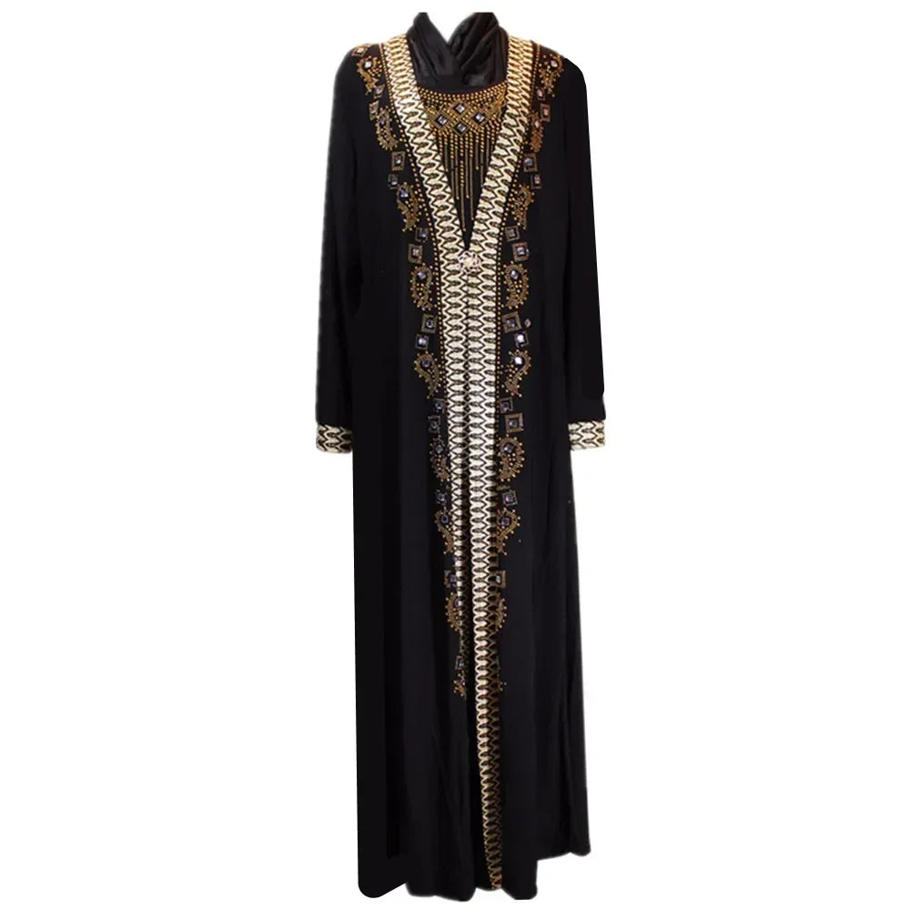 Abaya islamique caftan dubaï arabe musulman Hijab Robe Caftan Marocain Eid Robe Ramadan Elbise Robe Femme strass robes