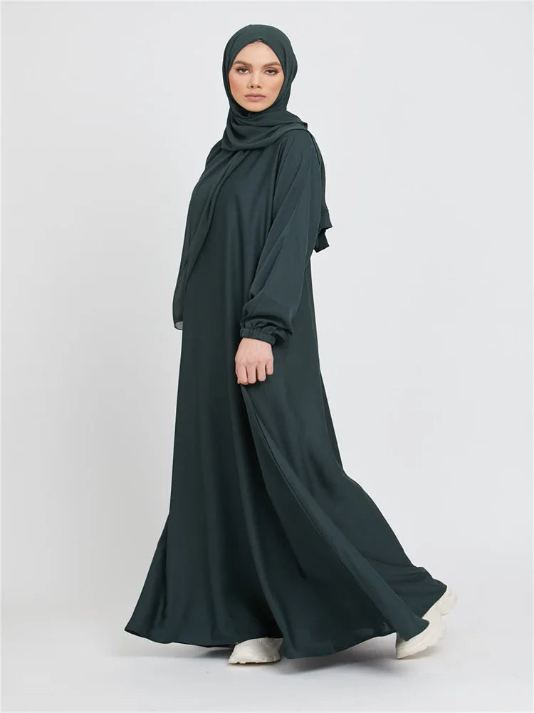 Robe longue marocaine pour femmes musulmanes, style simple, caftan, turquie, document solide, abayas du golfe, islamique, saoudien, Ramadan, chaud