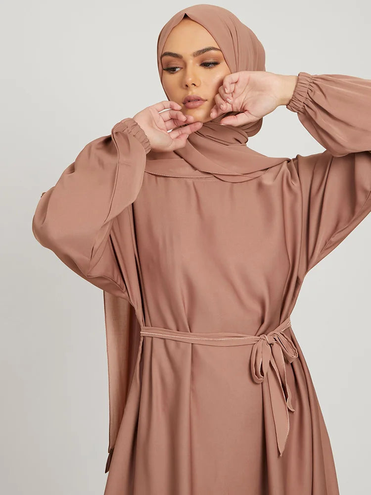 Robe longue marocaine pour femmes musulmanes, style simple, caftan, turquie, document solide, abayas du golfe, islamique, saoudien, Ramadan, chaud