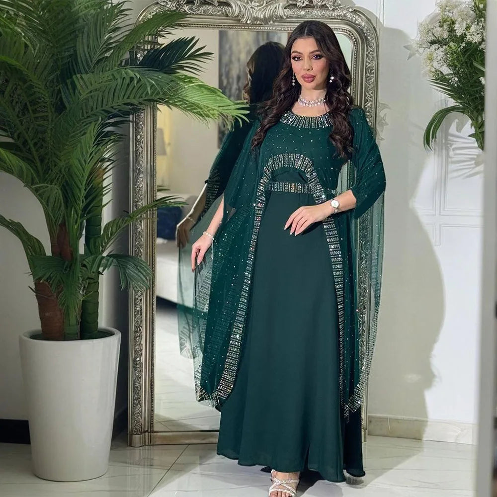 Robe longue brodée pour femmes musulmanes marocaines, Abayas, Jalabiya, Eid Ramadan, Kaftan marocain, Islam, Robe éducative, Robes arabes de Dubaï