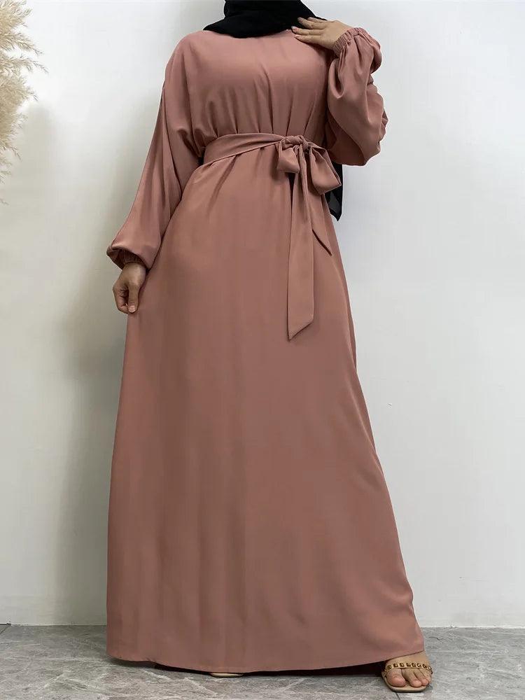 Robe longue marocaine pour femmes musulmanes, style simple, caftan, turquie, document solide, abayas du golfe, islamique, saoudien, Ramadan, chaud