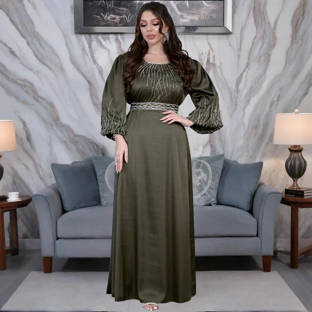 Robe longue brodée pour femmes musulmanes marocaines, Abayas, Jalabiya, Eid Ramadan, Kaftan marocain, Islam, Robe éducative, Robes arabes de Dubaï