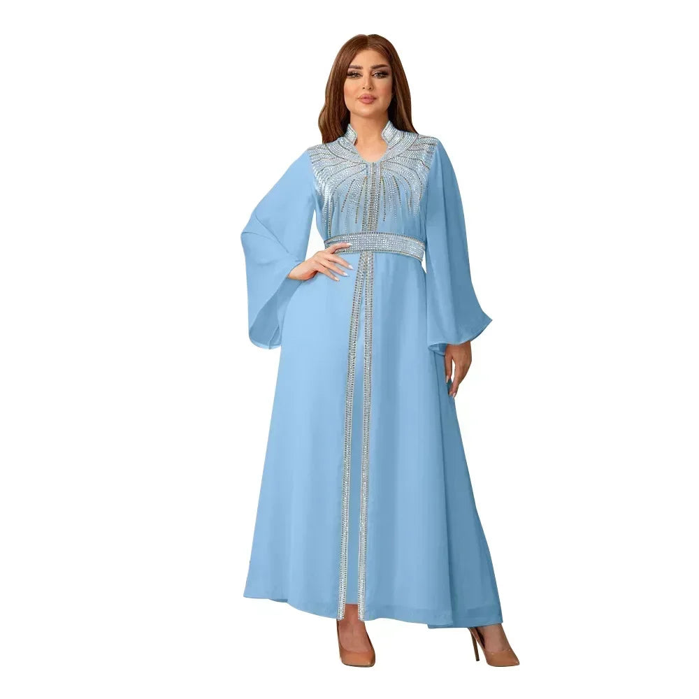 Luxe arabe musulman femmes diamants Abaya Maxi robe turquie dubaï mariée soirée de mariage Jalabiya Caftan robe marocaine caftan
