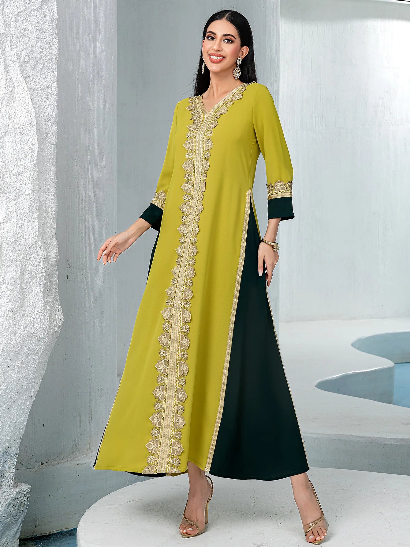 Abayas de luxe pour femmes, diamants Eid, kaftan de Dubaï, robe de soirée musulmane maxi, kaftan turc, caftan marocain, femme musulmane