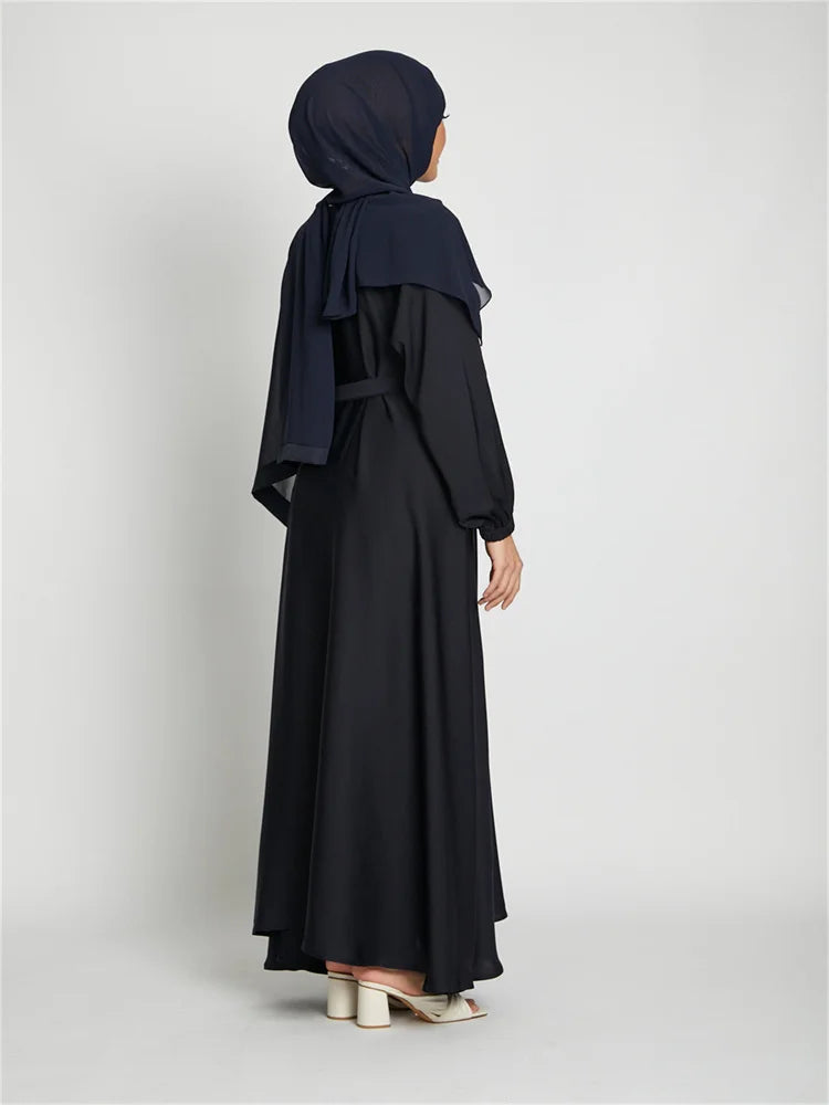 Robe longue marocaine pour femmes musulmanes, style simple, caftan, turquie, document solide, abayas du golfe, islamique, saoudien, Ramadan, chaud