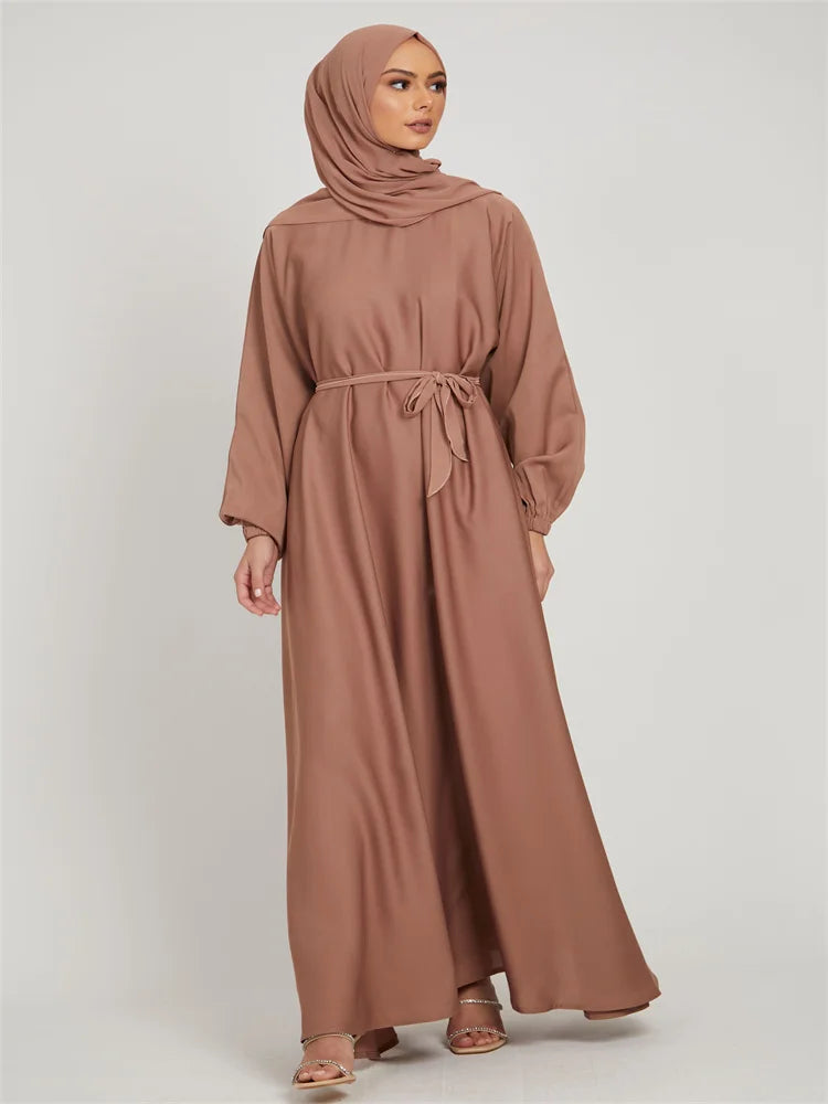 Robe longue marocaine pour femmes musulmanes, style simple, caftan, turquie, document solide, abayas du golfe, islamique, saoudien, Ramadan, chaud