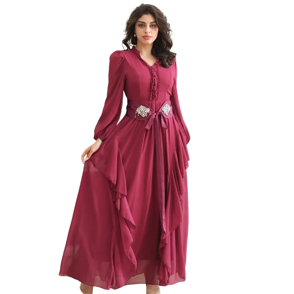Luxe arabe musulman femmes diamants Abaya Maxi robe turquie dubaï mariée soirée de mariage Jalabiya Caftan robe marocaine caftan