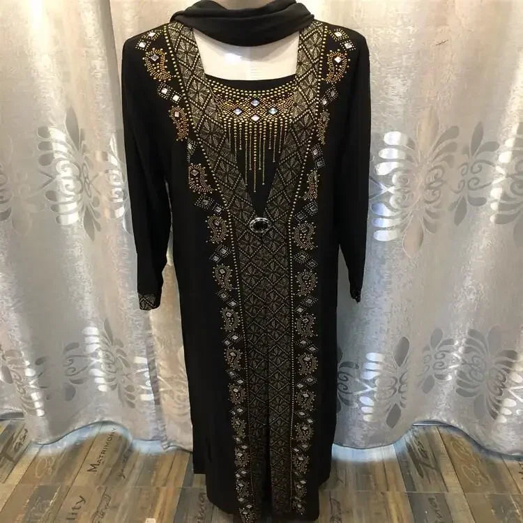 Abaya islamique caftan dubaï arabe musulman Hijab Robe Caftan Marocain Eid Robe Ramadan Elbise Robe Femme strass robes