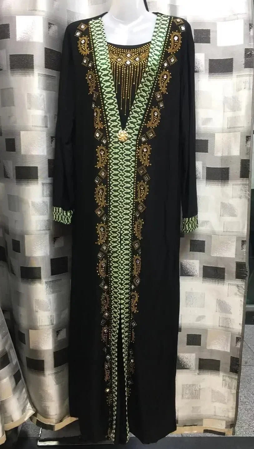 Abaya islamique caftan dubaï arabe musulman Hijab Robe Caftan Marocain Eid Robe Ramadan Elbise Robe Femme strass robes