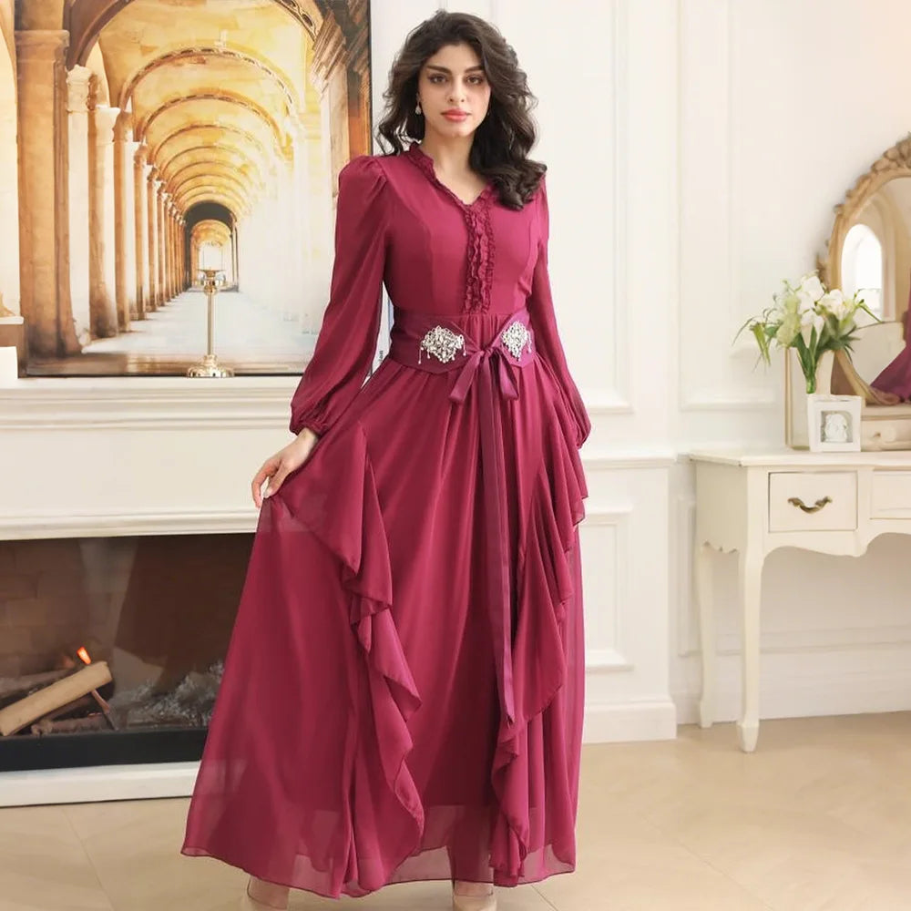 Luxe arabe musulman femmes diamants Abaya Maxi robe turquie dubaï mariée soirée de mariage Jalabiya Caftan robe marocaine caftan