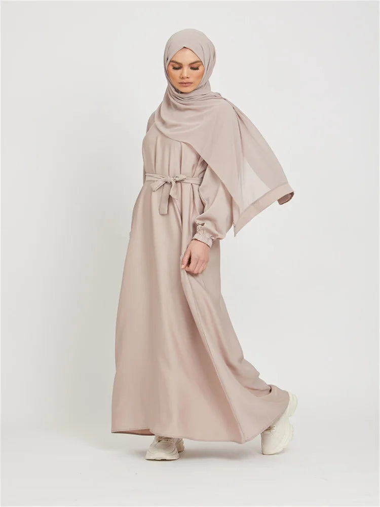 Robe longue marocaine pour femmes musulmanes, style simple, caftan, turquie, document solide, abayas du golfe, islamique, saoudien, Ramadan, chaud