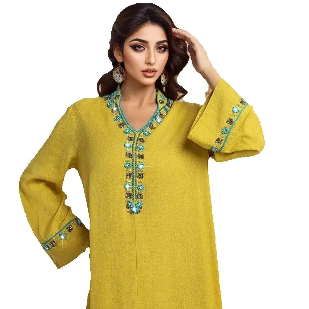 Abaya élégante à franges et diamants, kaftan Dubaï, robe de soirée musulmane pour femmes, robe turque Kebaya, caftan marocain, robe Jalabiya