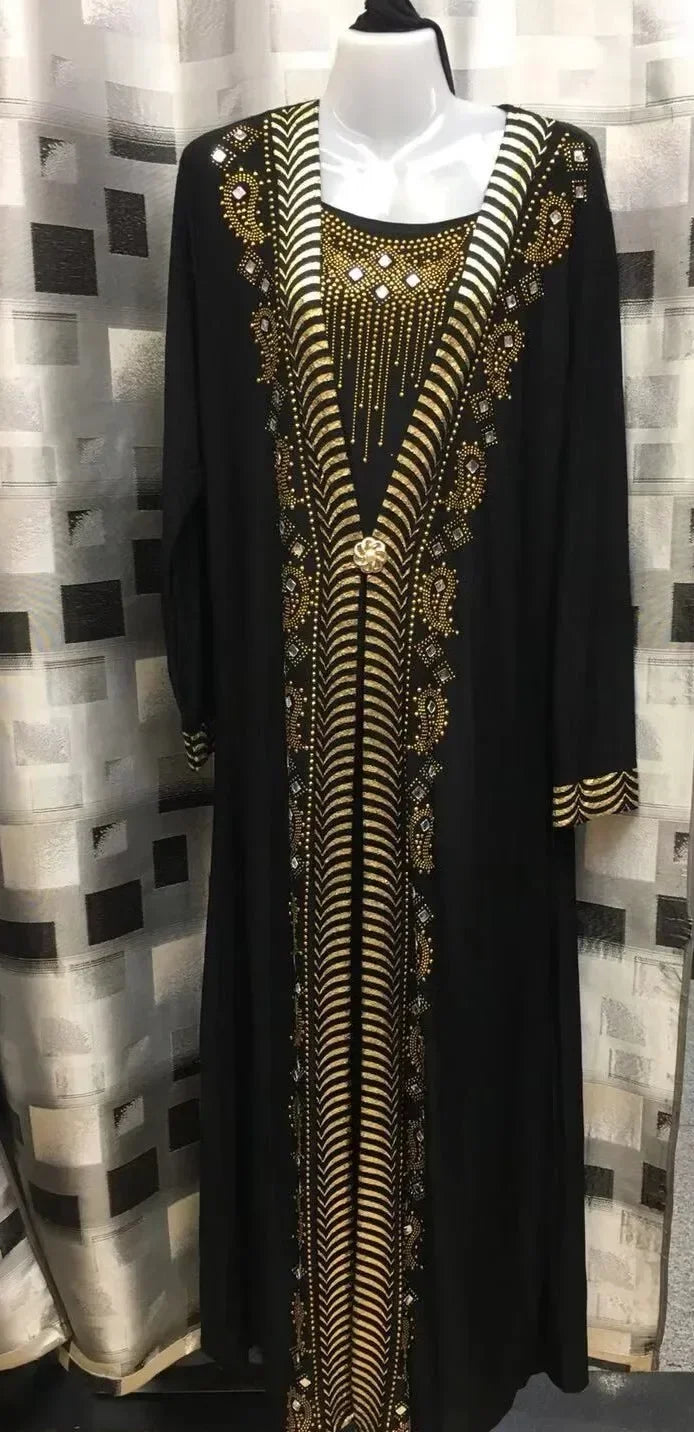 Abaya islamique caftan dubaï arabe musulman Hijab Robe Caftan Marocain Eid Robe Ramadan Elbise Robe Femme strass robes