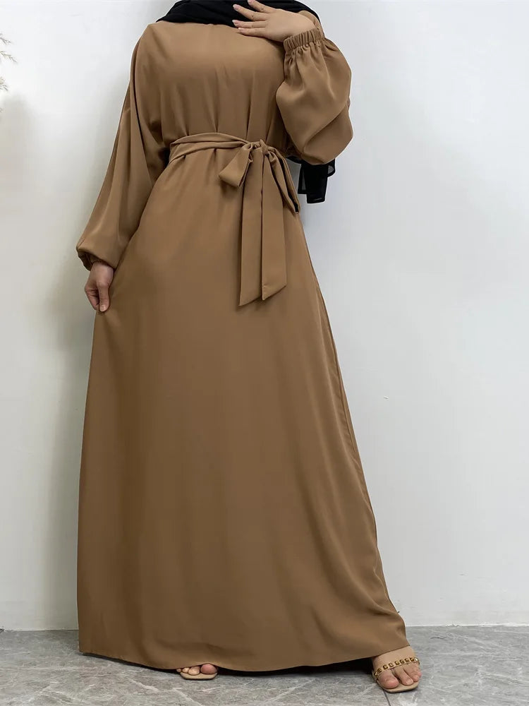 Robe longue marocaine pour femmes musulmanes, style simple, caftan, turquie, document solide, abayas du golfe, islamique, saoudien, Ramadan, chaud