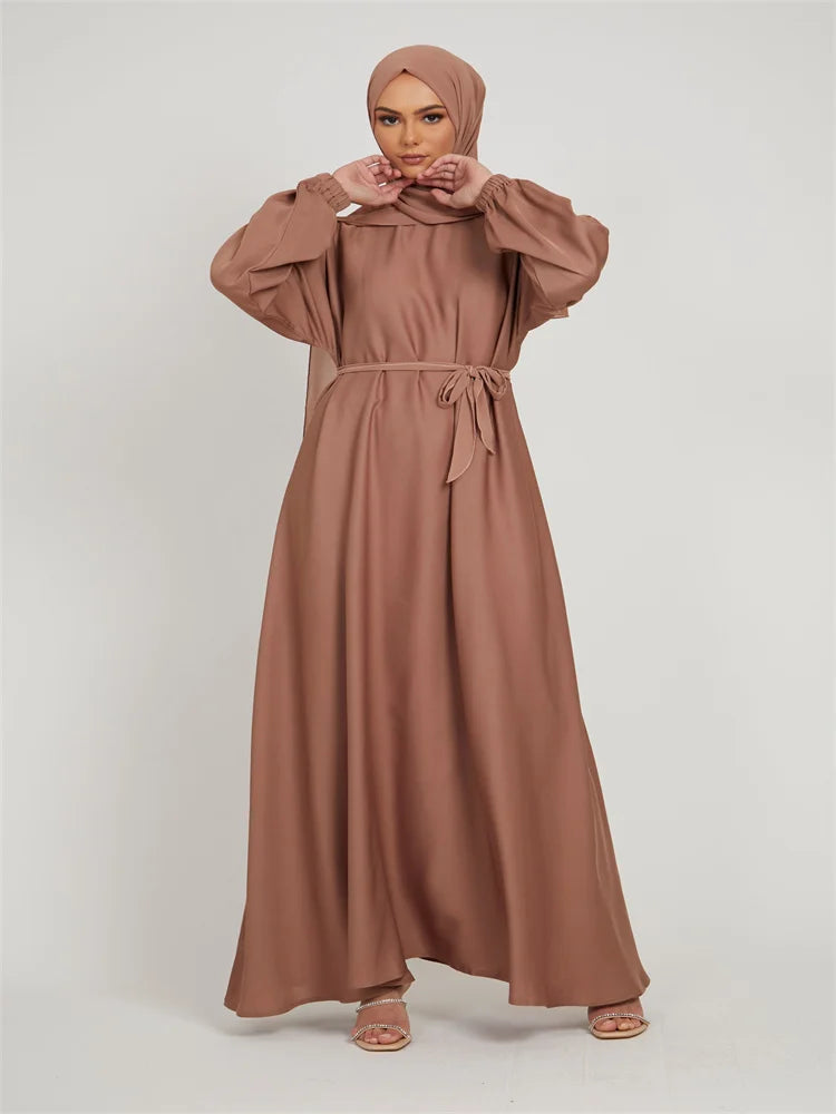 Robe longue marocaine pour femmes musulmanes, style simple, caftan, turquie, document solide, abayas du golfe, islamique, saoudien, Ramadan, chaud