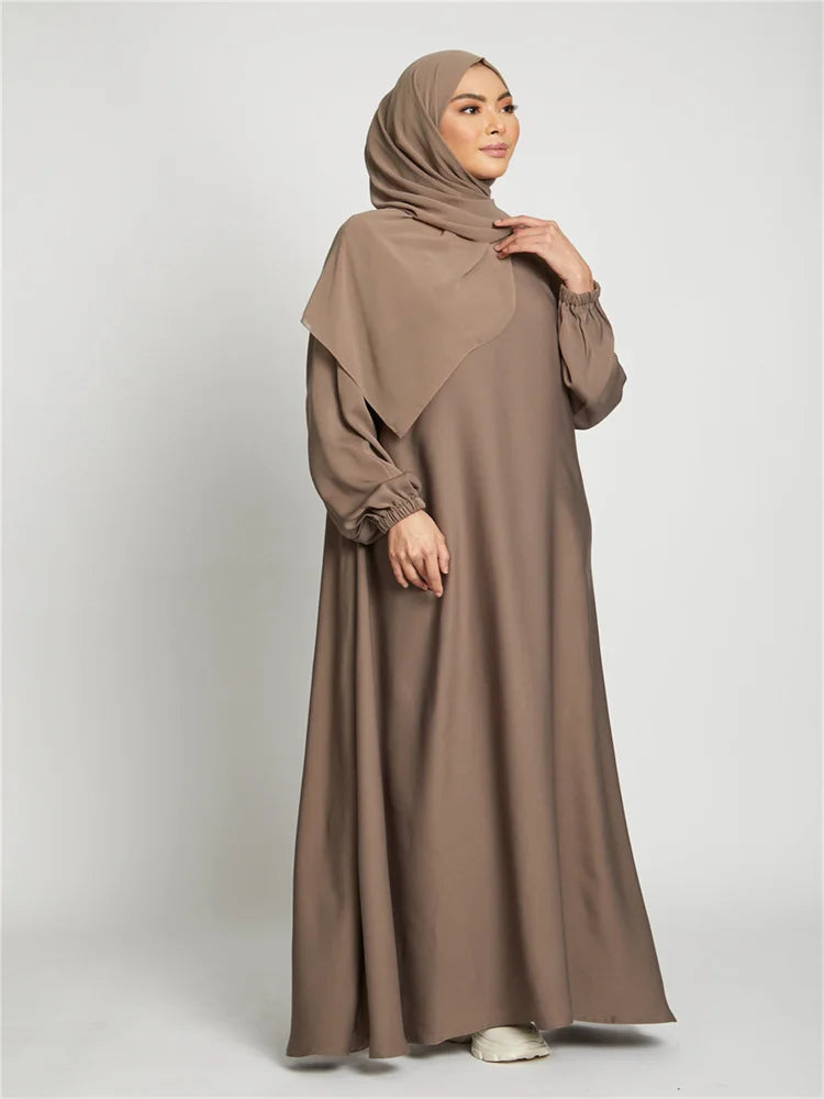 Robe longue marocaine pour femmes musulmanes, style simple, caftan, turquie, document solide, abayas du golfe, islamique, saoudien, Ramadan, chaud