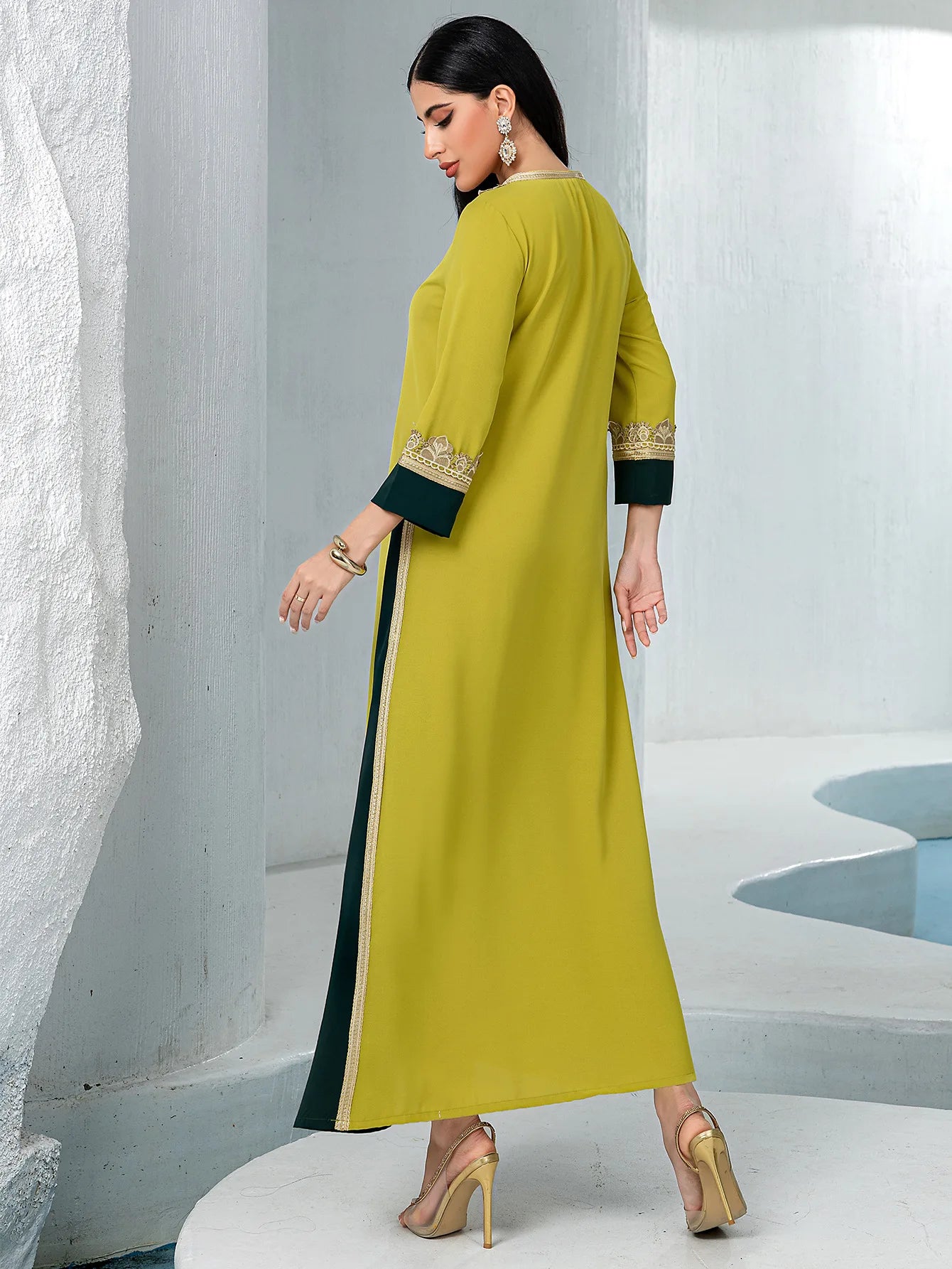 Abayas de luxe pour femmes, diamants Eid, kaftan de Dubaï, robe de soirée musulmane maxi, kaftan turc, caftan marocain, femme musulmane