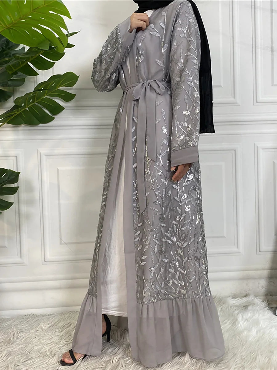 Abaya-Robe de luxe brodée pour femmes musulmanes, kimono, caftan, caftan, Islam, Kebaya, Ramadan, Dubaï, ouvert, mode