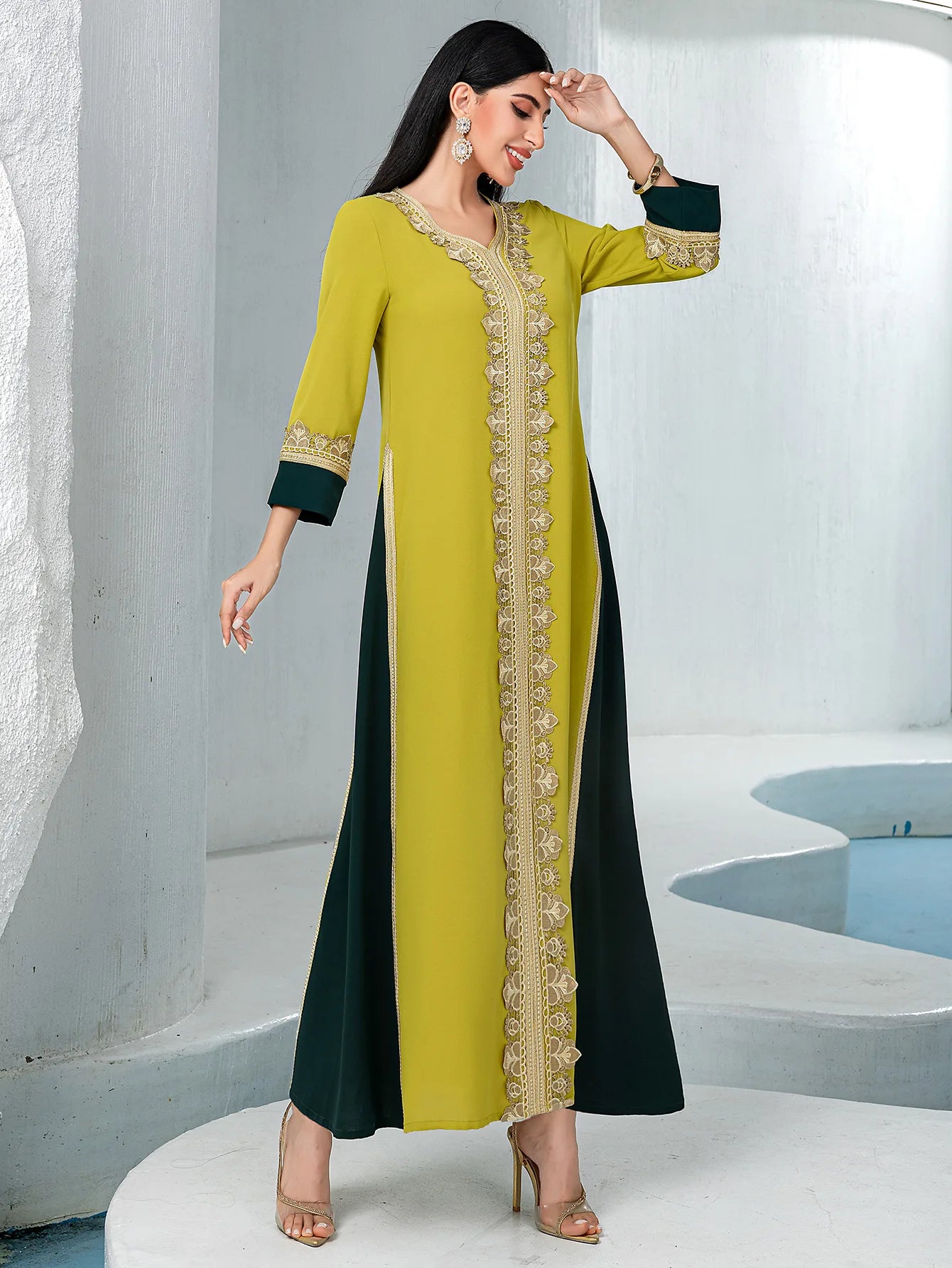 Abayas de luxe pour femmes, diamants Eid, kaftan de Dubaï, robe de soirée musulmane maxi, kaftan turc, caftan marocain, femme musulmane