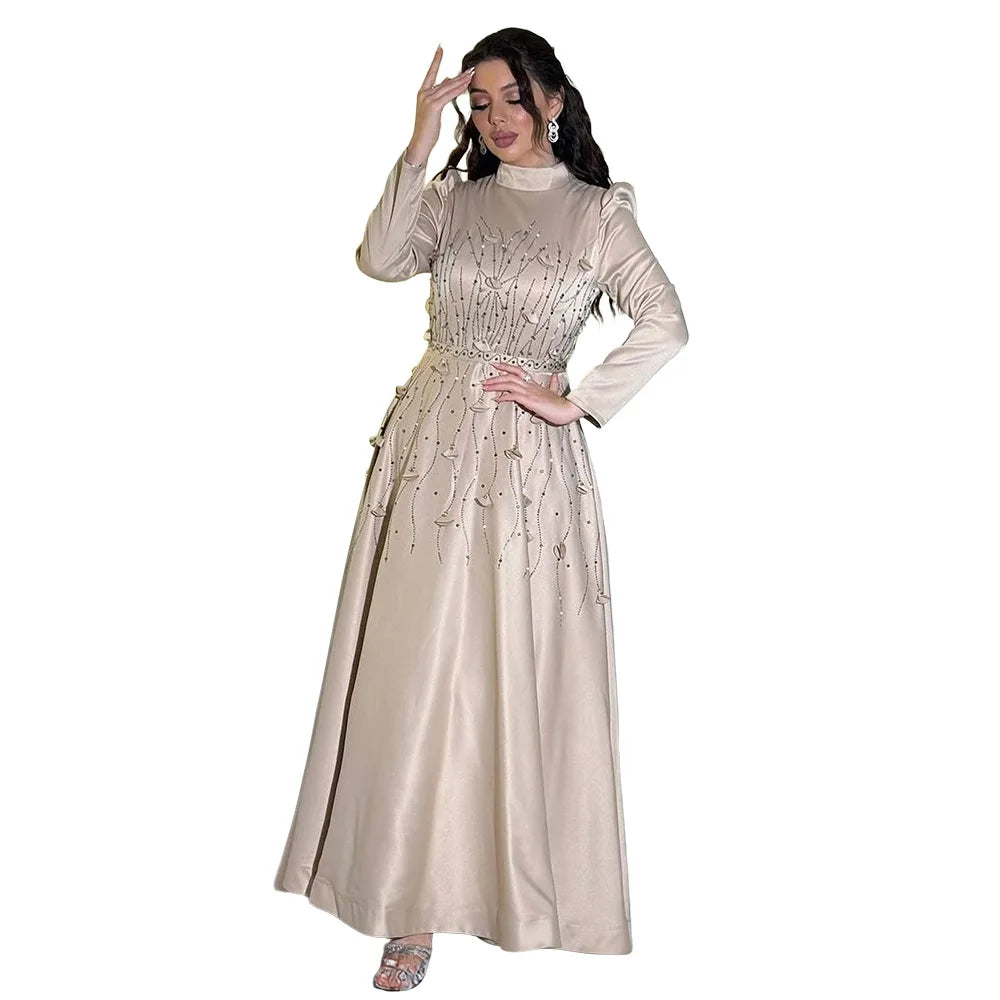 Luxe arabe musulman femmes diamants Abaya Maxi robe turquie dubaï mariée soirée de mariage Jalabiya Caftan robe marocaine caftan